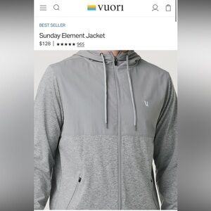 Vuori Men's Sunday Element Hooded Jacket Size L